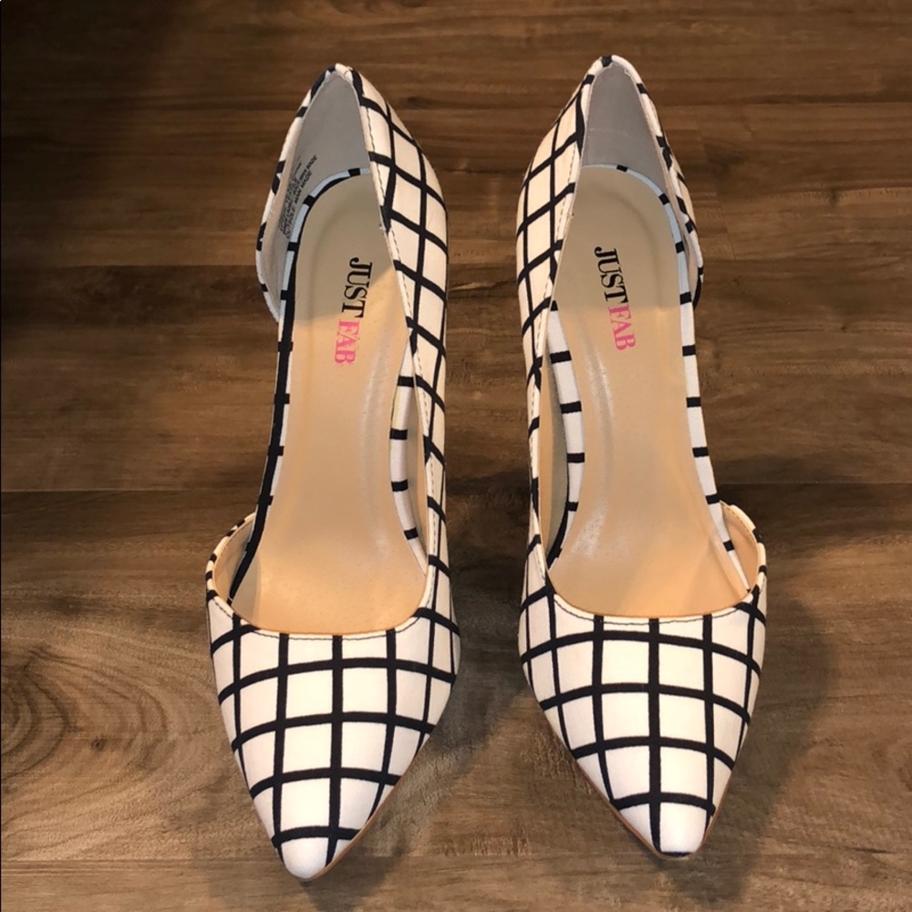 Black and white heels